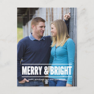 Cartes Pour Fêtes Annuelles Joyeux et brillant Photo Noël voeux de Noël