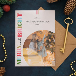 Cartes Pour Fêtes Annuelles Joyeux et brillant Retro Photos de Noël