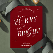 Cartes Pour Fêtes Annuelles Joyeux et brillant rouge Script non photo Noël