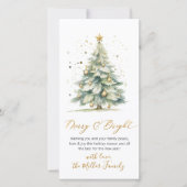 Cartes Pour Fêtes Annuelles Joyeux et brillant Script non photo Arbre de Noël (Devant)