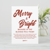 Cartes Pour Fêtes Annuelles Joyeux et brillant script rouge de Noël (Debout devant)