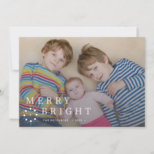 Cartes Pour Fêtes Annuelles Joyeux et brillant simple photo minime Noël