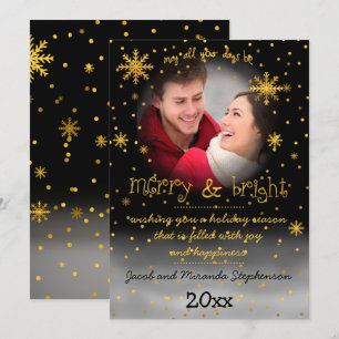 Cartes Pour Fêtes Annuelles Joyeux et brillants flocons de neige Photo de voeu