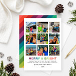 Cartes Pour Fêtes Annuelles Joyeux et brillants moments 2024 Photo Collage<br><div class="desc">C'était une autre année étrange, mais elle a eu ses moments forts ! Moderne et coloré style collage accueil de vacances comprend neuf (9) espaces photo carrés - parfait pour les photos Instagram, "Merry & Bright" texte en gras couleurs arc-en-ciel, texte noir personnalisé qui peut être personnalisé, et un motif...</div>