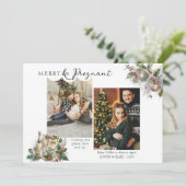 Cartes Pour Fêtes Annuelles Joyeux et enceinte 2 Photo Grossesse de Noël (Debout devant)