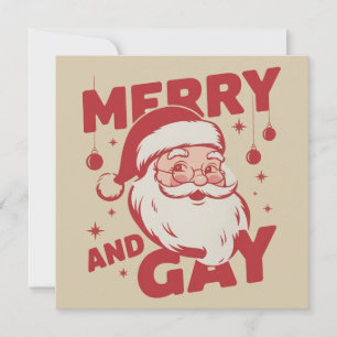 Cartes Pour Fêtes Annuelles Joyeux et gai Père Noël Lgbtq Noël Ho Ho Homo Vint