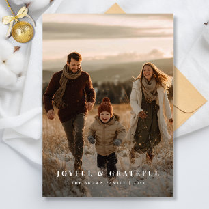 Cartes Pour Fêtes Annuelles Joyeux et gracieux Photo de Noël de la famille mod