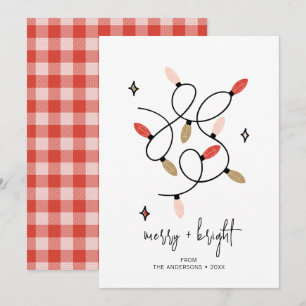 Cartes Pour Fêtes Annuelles Joyeux et lumières de Noël modernes
