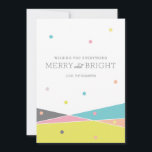 Cartes Pour Fêtes Annuelles Joyeux et lumineux<br><div class="desc">Cette carte de vacances présente des couleurs de vacances non traditionnelles aux formes géométriques.</div>