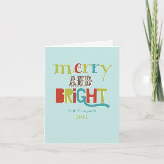 Cartes Pour Fêtes Annuelles Joyeux et lumineux (Devant)