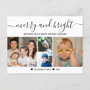 Cartes Pour Fêtes Annuelles Joyeux et Lumineux 4 Collage de Photos Joyeuses