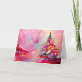 Cartes Pour Fêtes Annuelles Joyeux et lumineux arbre de Noël Abstrait moderne (Devant)