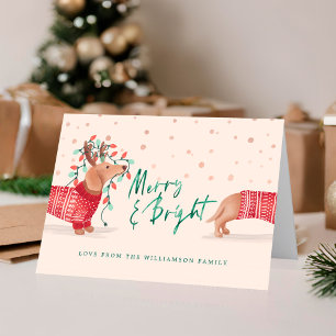Cartes Pour Fêtes Annuelles Joyeux et lumineux Chandail de Noël Dachshund Do
