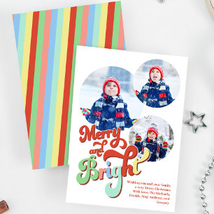 Cartes Pour Fêtes Annuelles Joyeux et lumineux Collage photo Noël