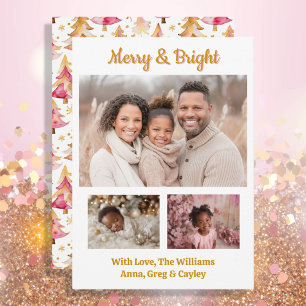 Cartes Pour Fêtes Annuelles Joyeux et lumineux Festive Photos de famille Noël