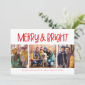 Cartes Pour Fêtes Annuelles Joyeux et lumineux mignon rouge Noël 3 photo (Debout devant)