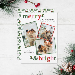 Cartes Pour Fêtes Annuelles Joyeux et lumineux Noël amusant en famille