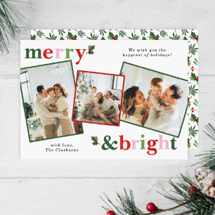 Cartes Pour Fêtes Annuelles Joyeux et lumineux Noël amusant en famille