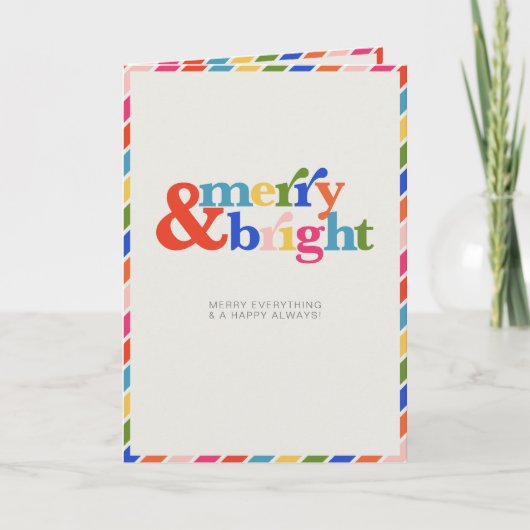 Cartes Pour Fêtes Annuelles Joyeux et lumineux Noël minimal moderne (Devant)