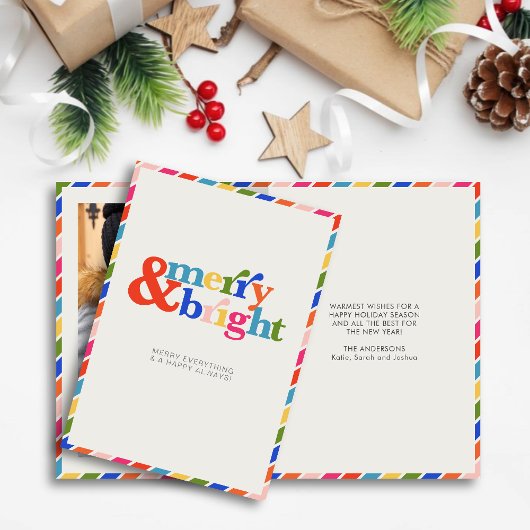 Cartes Pour Fêtes Annuelles Joyeux et lumineux Noël minimal moderne