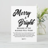 Cartes Pour Fêtes Annuelles Joyeux et lumineux Noël noir Script (Debout devant)