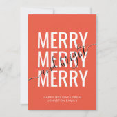 Cartes Pour Fêtes Annuelles Joyeux et lumineux Noël orange checker vacances (Devant)