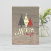 Cartes Pour Fêtes Annuelles Joyeux et Lumineux Noël Rétro (Debout devant)