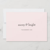 Cartes Pour Fêtes Annuelles Joyeux et lumineux Noël rose et noir (Devant)