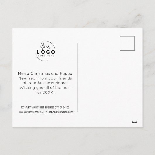 Cartes Pour Fêtes Annuelles Joyeux Et Lumineux Noël Rouge (Dos)