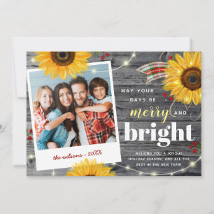 Cartes Pour Fêtes Annuelles Joyeux et Lumineux Noël Rustique en Famille en Pho