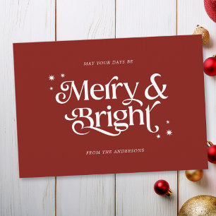 Cartes Pour Fêtes Annuelles Joyeux et lumineux Noël simple
