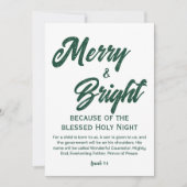 Cartes Pour Fêtes Annuelles Joyeux et lumineux Noël vert Script (Devant)