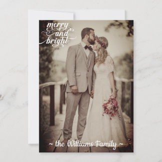 Cartes Pour Fêtes Annuelles Joyeux et lumineux Noël Vintage Retro Vieux Photo