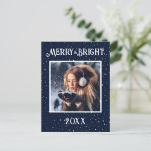 Cartes Pour Fêtes Annuelles Joyeux et lumineux Photo Blue Starlights