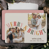 Cartes Pour Fêtes Annuelles Joyeux et lumineux Photo de famille moderne Noël