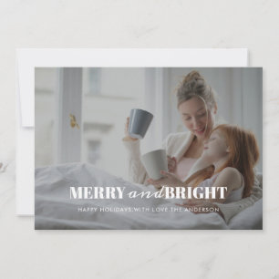 Cartes Pour Fêtes Annuelles Joyeux et lumineux   Photo de Noël moderne et élég