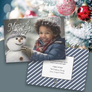 Cartes Pour Fêtes Annuelles Joyeux et lumineux votre photo de vacances