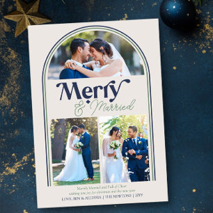 Cartes Pour Fêtes Annuelles Joyeux et marié Arc photo Collage Noël