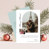 Cartes Pour Fêtes Annuelles Joyeux et Marié Arc Photo Noël Mariage Vert