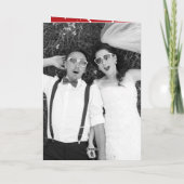 Cartes Pour Fêtes Annuelles Joyeux Et Marié Mariage De Script Photo À La Mode (Dos)