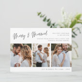 Cartes Pour Fêtes Annuelles Joyeux Et Marié Moderne Minimale | Photo de Noël (Debout devant)
