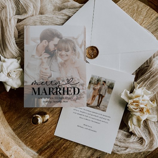 Cartes Pour Fêtes Annuelles Joyeux et marié moderne Noël