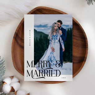 Cartes Pour Fêtes Annuelles Joyeux et marié Noël photo neuve blanc