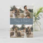 Cartes Pour Fêtes Annuelles Joyeux et marié nouvellement marié Multi Photo Ard (Debout devant)