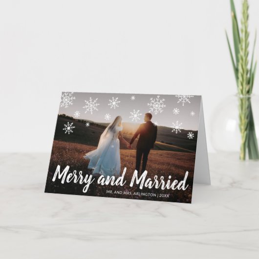 Cartes Pour Fêtes Annuelles Joyeux et marié photo Noël Newylé (Devant)