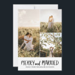 Cartes Pour Fêtes Annuelles Joyeux Et Marié | Première photo Collage en couple<br><div class="desc">Joyeux Et Marié | Première photo Collage en couple</div>