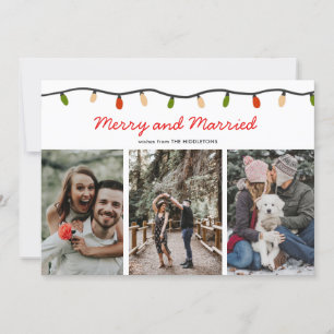 Cartes Pour Fêtes Annuelles Joyeux et mariés illuminations de Noël Photo