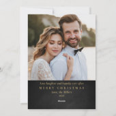 Cartes Pour Fêtes Annuelles Joyeux et mariés jeunes mariés 1ère photo de Noël (Dos)