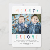 Cartes Pour Fêtes Annuelles Joyeux et photo colorée moderne (Devant)