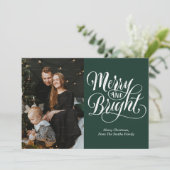 Cartes Pour Fêtes Annuelles Joyeux et vert brillant Calligraphie moderne (Debout devant)